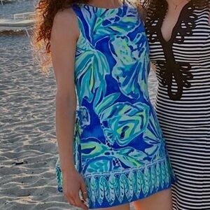 Lilly Pulitzer Vibrant Blue and Green Mini Dress